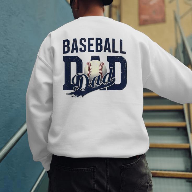 Baseball Dad Daddy Papa Men's Sweatshirt Back Print