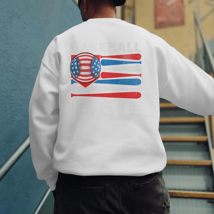 Baseball Dad For Men American Flag 4th Of July Fathers Day Premium Men's Sweatshirt Back Print Baseball Dad For Men American Flag 4th Of July Fathers Day Premium Men's Sweatshirt Back Print