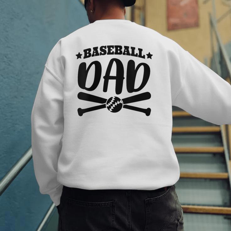 Baseball Dad Baseball Sports Men's Sweatshirt Back Print