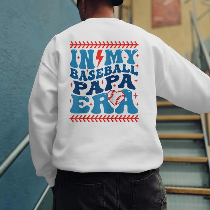 In My Baseball Papa Era Groovy Baseball Dad Family Matching Raglan Baseball Tee Men's Sweatshirt Back Print In My Baseball Papa Era Groovy Baseball Dad Family Matching Raglan Baseball Tee Men's Sweatshirt Back Print
