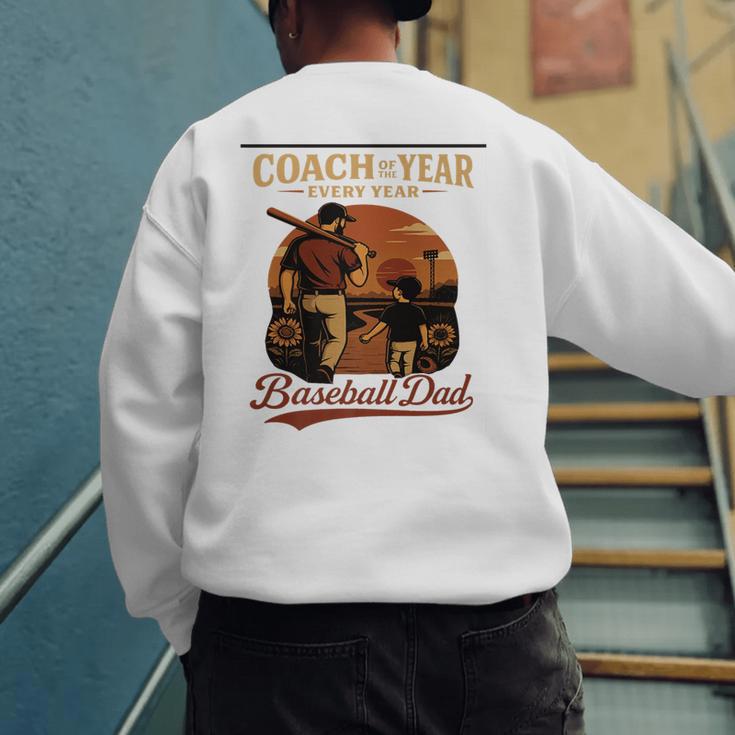 Coach Of The Year – Baseball Dad Every Year Premium Men's Sweatshirt Back Print