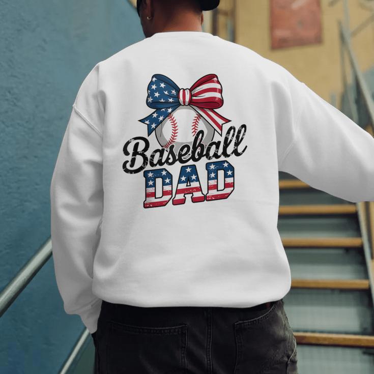 Patriotic Baseball Dad 4th Of July For All American Fathers Men's Sweatshirt Back Print