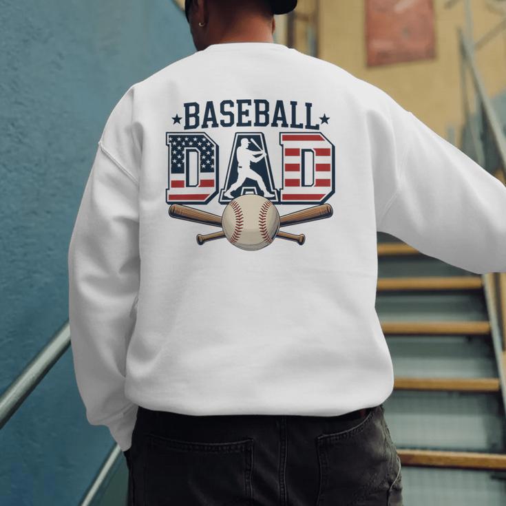 Patriotic Baseball Dad USA Flag American 4th Of July Premium Men's Sweatshirt Back Print Patriotic Baseball Dad USA Flag American 4th Of July Premium Men's Sweatshirt Back Print