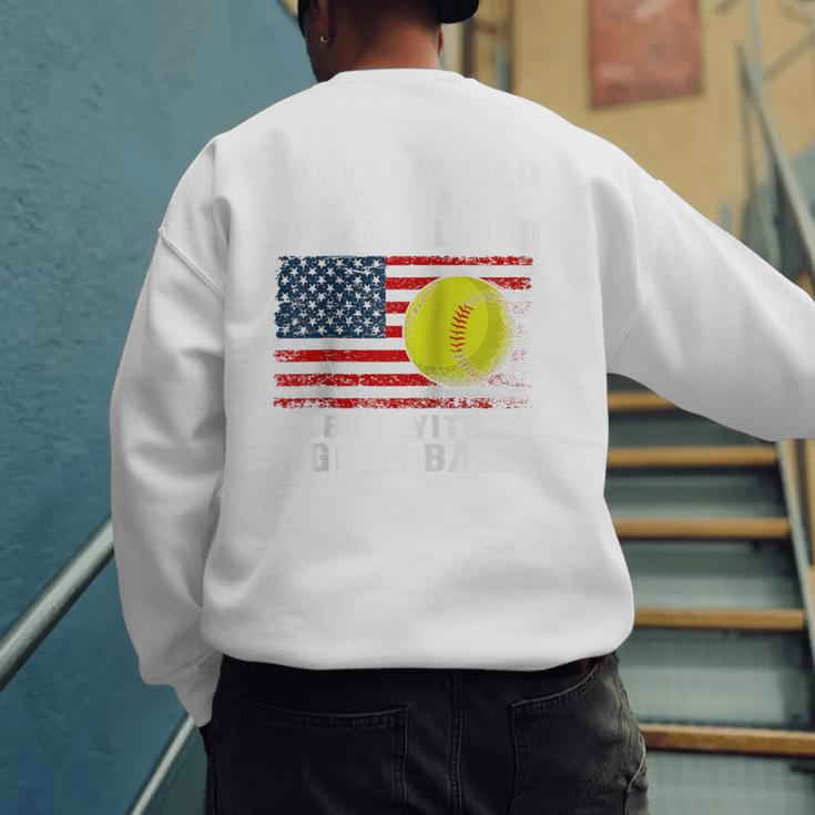 Patriotic Softball Dad Like A Baseball Dad Raglan Baseball Tee Men's Sweatshirt Back Print Patriotic Softball Dad Like A Baseball Dad Raglan Baseball Tee Men's Sweatshirt Back Print