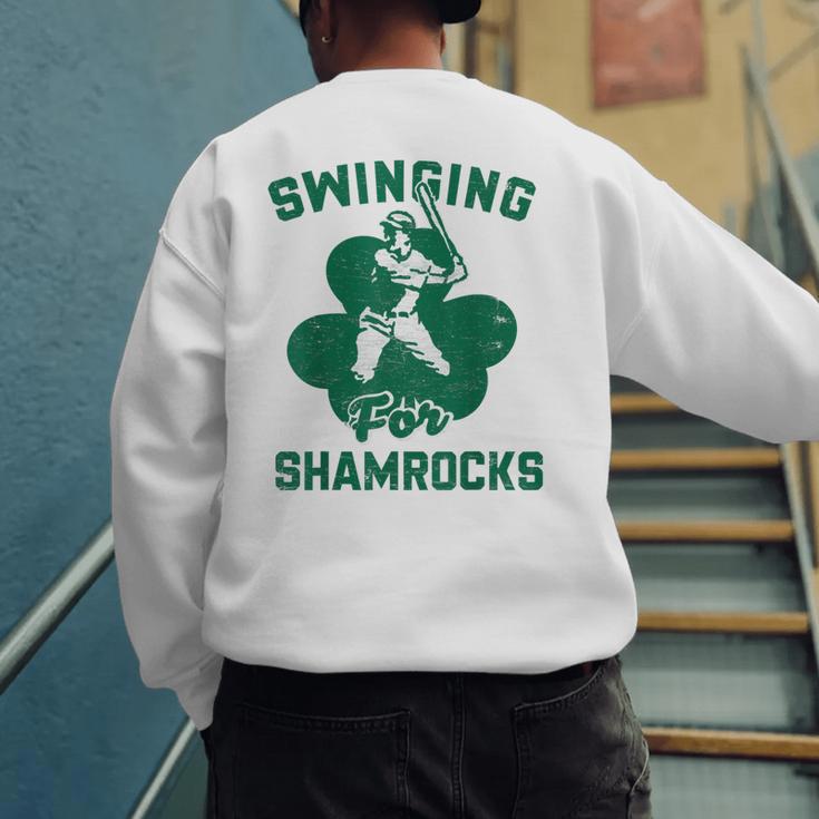 Shamrock Baseball Dad St Patricks Irish Ireland St Paddys Men's Sweatshirt Back Print