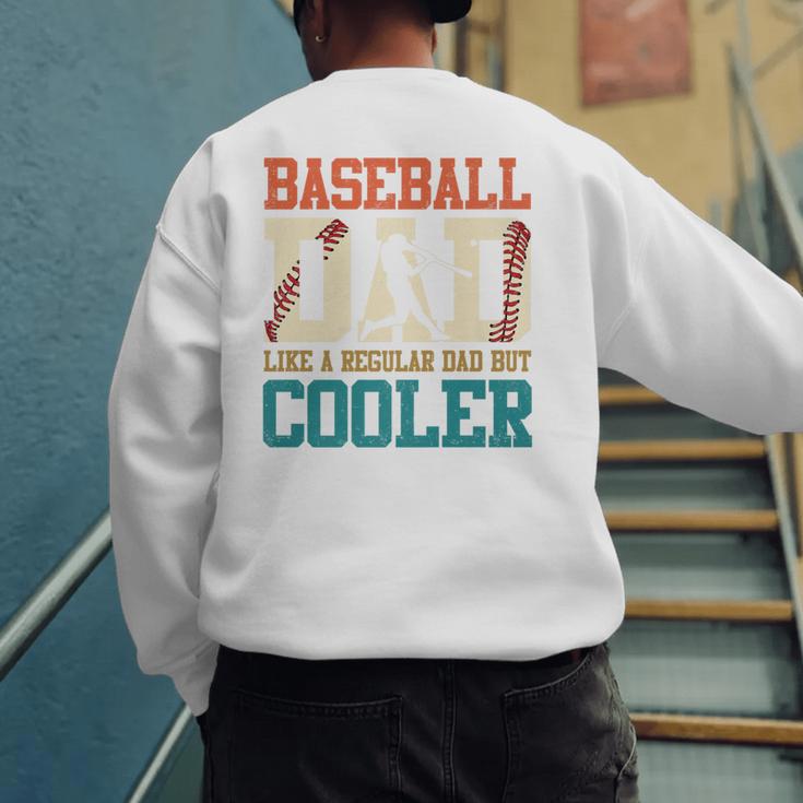 Vintage Baseball Dad Like a Regular Dad But Cooler Men Premium Men's Sweatshirt Back Print