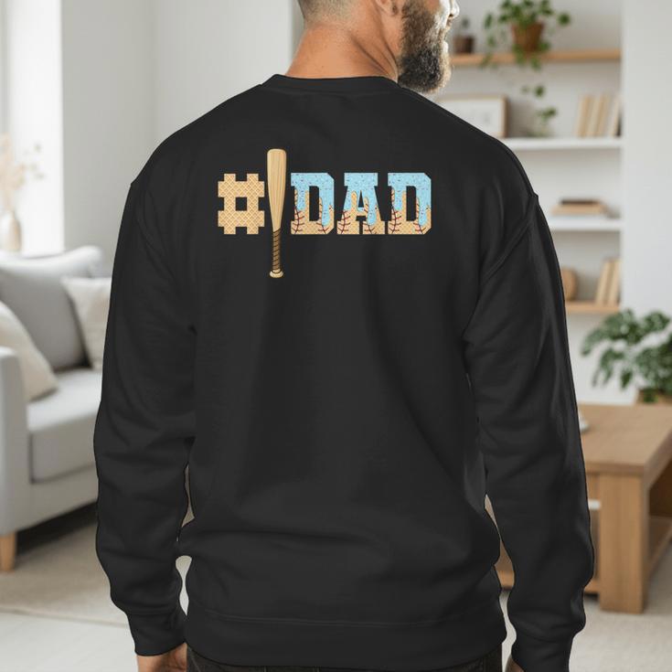 1 Dad Baseball Ice Cream Drip Fathers Day Baseball Daddy Men's Sweatshirt Back Print 1 Dad Baseball Ice Cream Drip Fathers Day Baseball Daddy Men's Sweatshirt Back Print