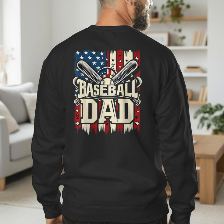 Baseball Dad American USA Flag Dada Men Baseball Fathers Day Men's Sweatshirt Back Print Baseball Dad American USA Flag Dada Men Baseball Fathers Day Men's Sweatshirt Back Print