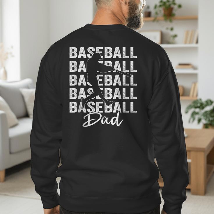 Baseball Dad Baseball Bat Sports Father's Day Men Men's Sweatshirt Back Print Baseball Dad Baseball Bat Sports Father's Day Men Men's Sweatshirt Back Print