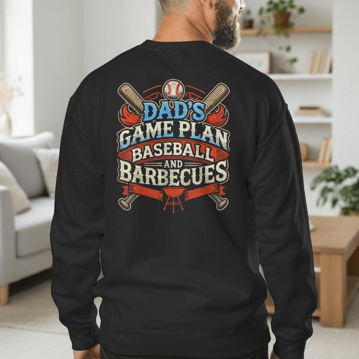 Baseball Dad BBQ Grill Dad's Game Plan Baseball & Barbecues Men's Sweatshirt Back Print Baseball Dad BBQ Grill Dad's Game Plan Baseball & Barbecues Men's Sweatshirt Back Print