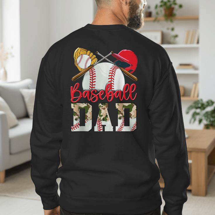 Baseball Dad Camo Husband Fathers Day Player Coach Dad Son Men's Sweatshirt Back Print Baseball Dad Camo Husband Fathers Day Player Coach Dad Son Men's Sweatshirt Back Print