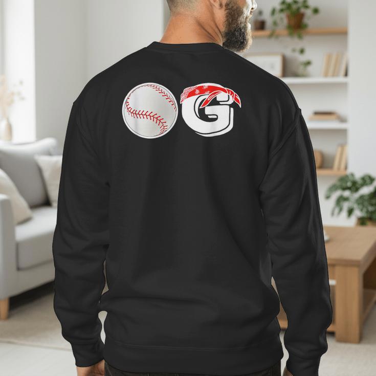 Baseball Dad Coach Men Baseball OG Old School Baller Men's Sweatshirt Back Print
