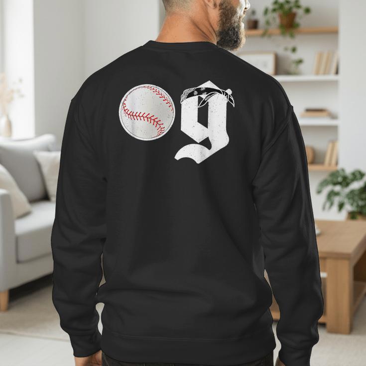 Baseball Dad Coach Old Head OG Old School Baller Men's Sweatshirt Back Print