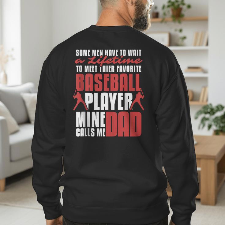 Baseball Dad Cute Love Home Run Pitcher Catcher Baseball Fan Men's Sweatshirt Back Print Baseball Dad Cute Love Home Run Pitcher Catcher Baseball Fan Men's Sweatshirt Back Print