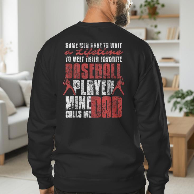 Baseball Dad Cute Love Sports Pitcher Catcher Baseball Men's Sweatshirt Back Print Baseball Dad Cute Love Sports Pitcher Catcher Baseball Men's Sweatshirt Back Print