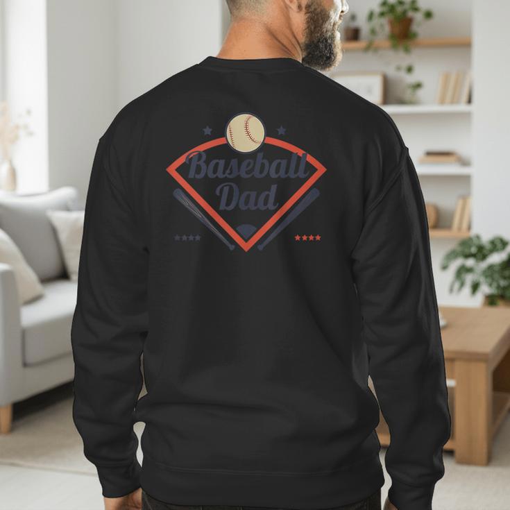 Baseball Dad Diamond Game Day Men's Sweatshirt Back Print Baseball Dad Diamond Game Day Men's Sweatshirt Back Print