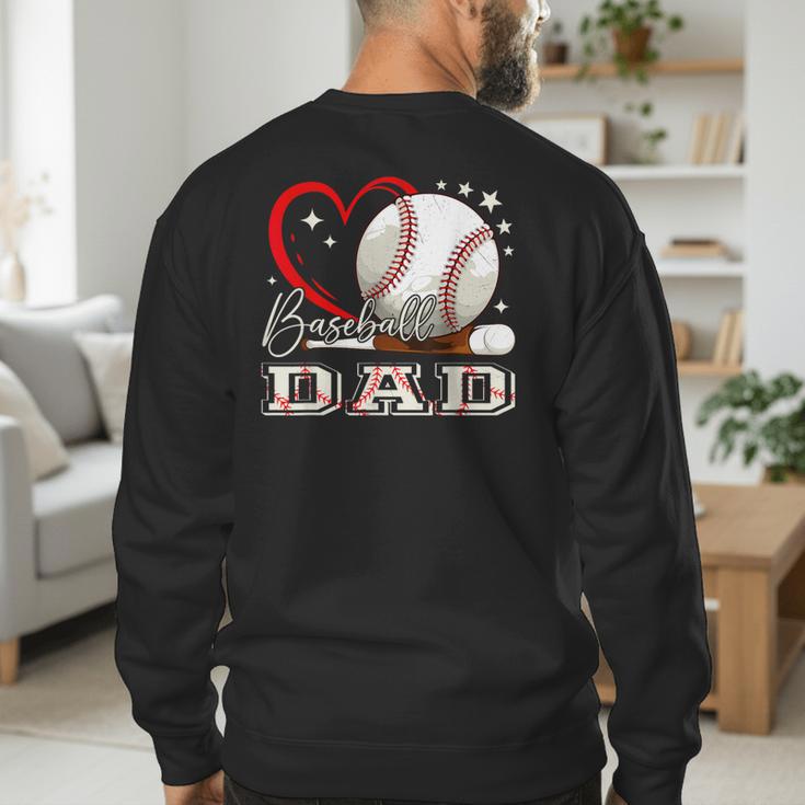 Baseball Dad Family Matching Cute Baseball Lover Men's Sweatshirt Back Print Baseball Dad Family Matching Cute Baseball Lover Men's Sweatshirt Back Print