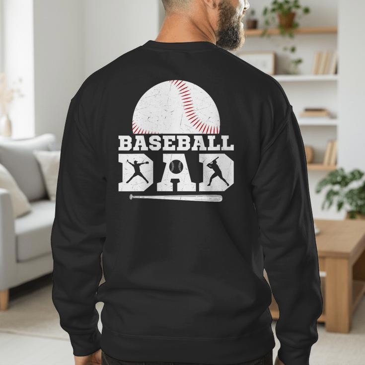 Baseball Dad Father Sport Fan Men's Sweatshirt Back Print Baseball Dad Father Sport Fan Men's Sweatshirt Back Print