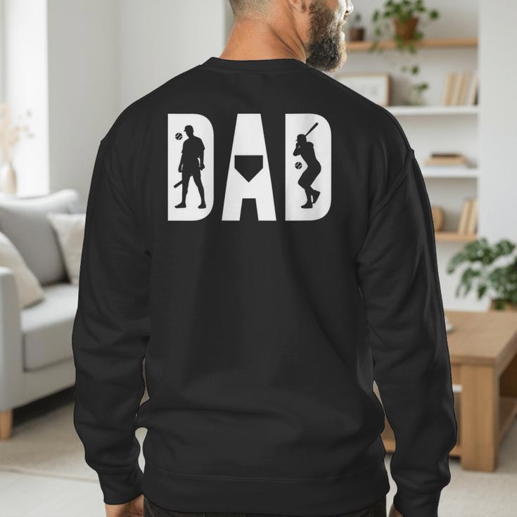 Baseball Dad Father's Day Birthday Baseball Graphic Men's Sweatshirt Back Print Baseball Dad Father's Day Birthday Baseball Graphic Men's Sweatshirt Back Print