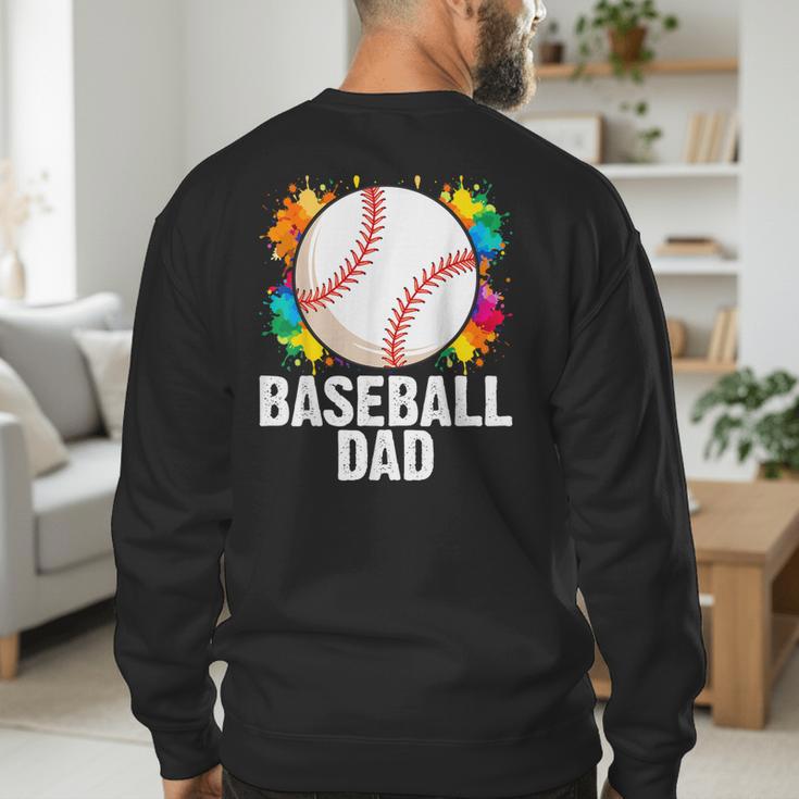 Baseball Dad Fathers Day For Daddy Papa Father Men's Sweatshirt Back Print