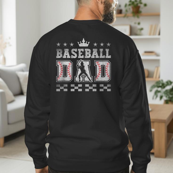 Baseball Dad Father's Day Baseball Father Retro Vintage Men's Sweatshirt Back Print Baseball Dad Father's Day Baseball Father Retro Vintage Men's Sweatshirt Back Print