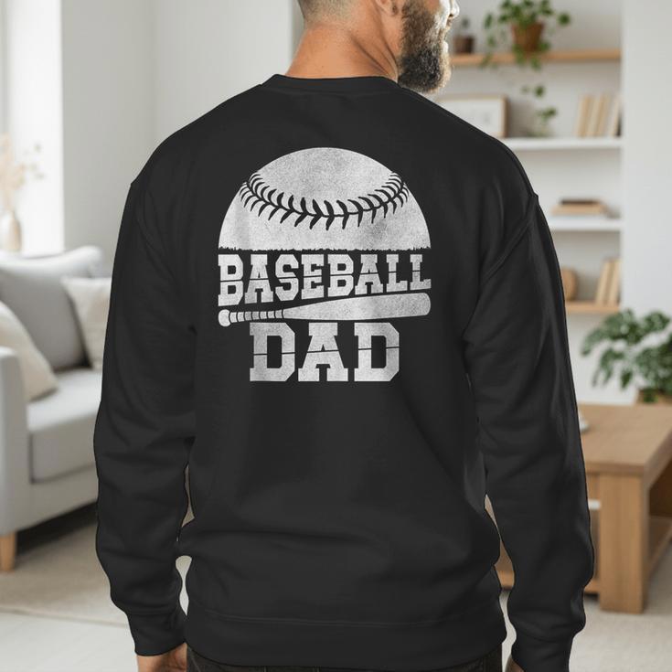 Baseball Dad Father's Day Men Men's Sweatshirt Back Print Baseball Dad Father's Day Men Men's Sweatshirt Back Print