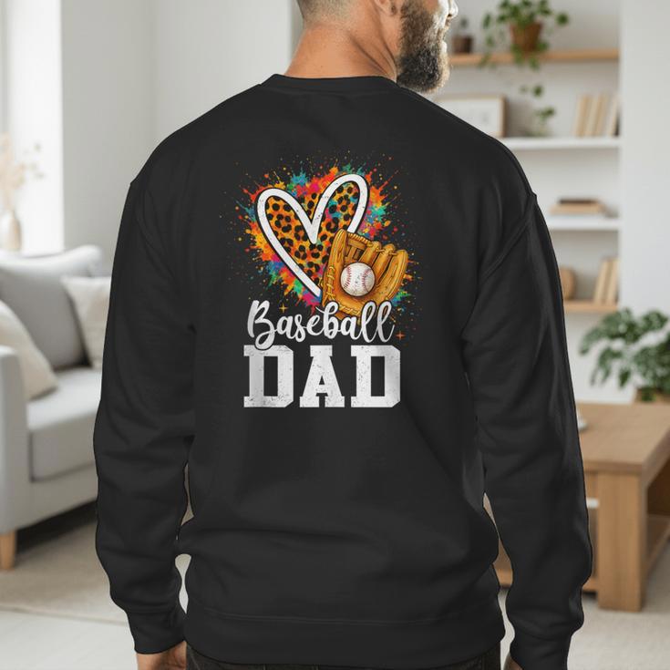 Baseball Dad Fathers Day Men's Sweatshirt Back Print Baseball Dad Fathers Day Men's Sweatshirt Back Print