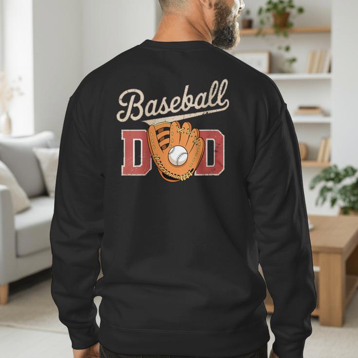 Baseball Dad Fireball Sports Father Fathers Day Daddy Men's Sweatshirt Back Print Baseball Dad Fireball Sports Father Fathers Day Daddy Men's Sweatshirt Back Print