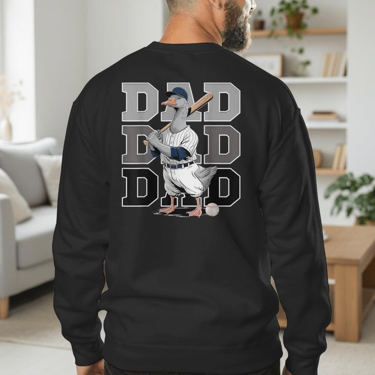 Baseball Dad Goose Sports Lover Father's Day Tee Men's Sweatshirt Back Print
