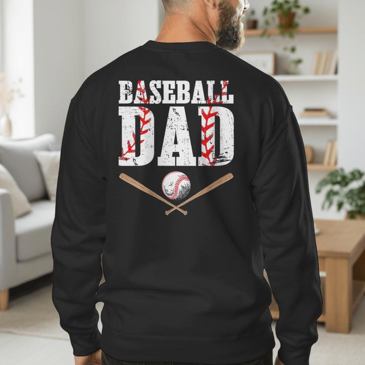 Baseball Dad Happy Fathers Day For Men Boys Kid Men's Sweatshirt Back Print Baseball Dad Happy Fathers Day For Men Boys Kid Men's Sweatshirt Back Print