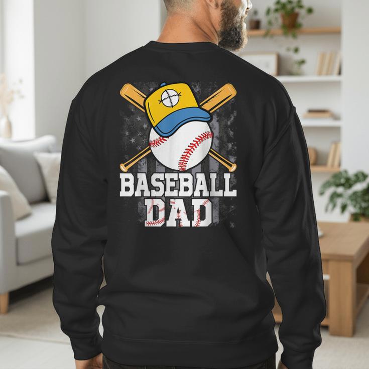 Baseball Dad Happy Fathers Day For Men Boys Kids Men's Sweatshirt Back Print Baseball Dad Happy Fathers Day For Men Boys Kids Men's Sweatshirt Back Print