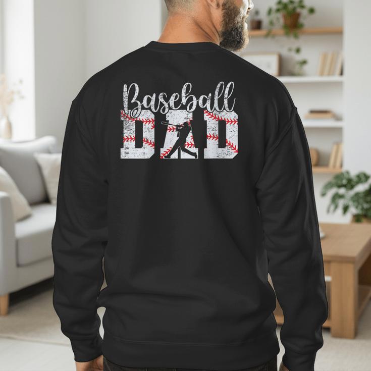 Baseball Dad Happy Fathers Day For Men Boys Baseball Lovers Men's Sweatshirt Back Print Baseball Dad Happy Fathers Day For Men Boys Baseball Lovers Men's Sweatshirt Back Print