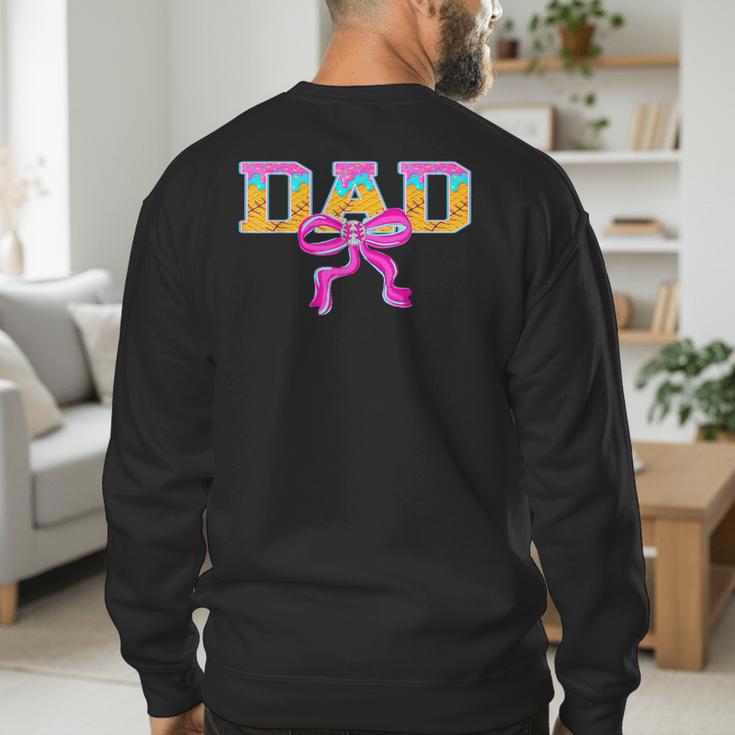 Baseball Dad Ice Cream Drip Game Day Family Matching Men's Sweatshirt Back Print Baseball Dad Ice Cream Drip Game Day Family Matching Men's Sweatshirt Back Print