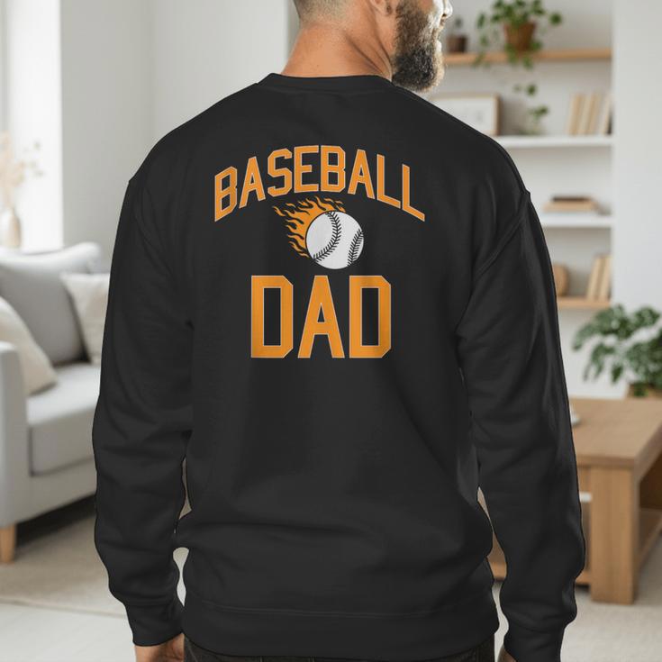 Baseball Dad Men Men's Sweatshirt Back Print Baseball Dad Men Men's Sweatshirt Back Print