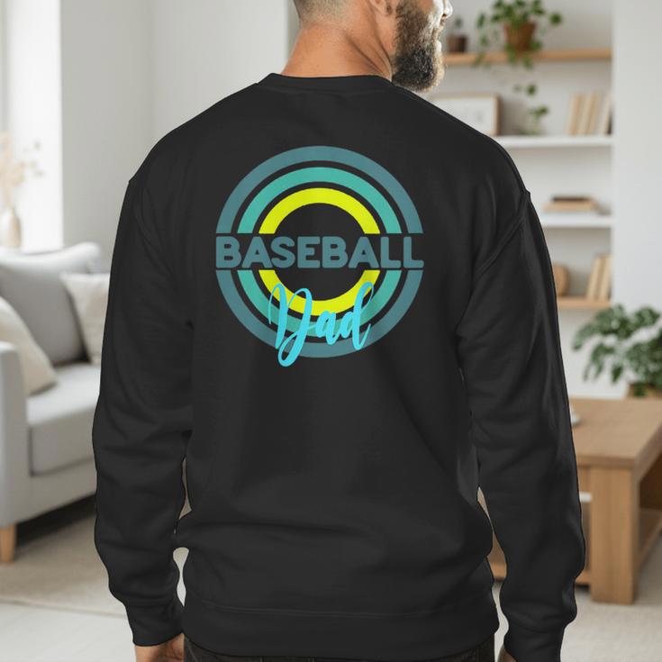 Baseball Dad With Modern Baseball Circles Men's Sweatshirt Back Print Baseball Dad With Modern Baseball Circles Men's Sweatshirt Back Print