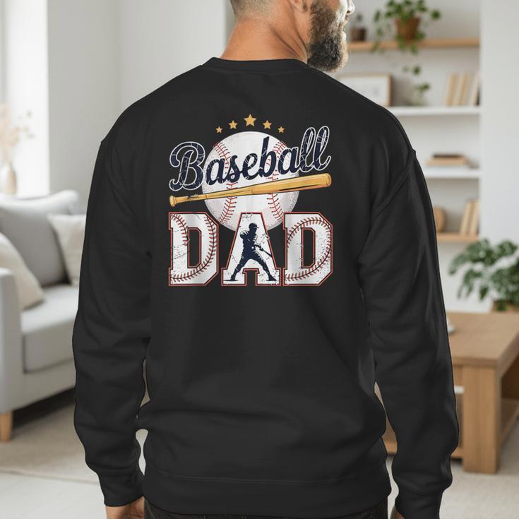 Baseball Dad Player Cool Retro Sports Fan Father's Day Men's Sweatshirt Back Print Baseball Dad Player Cool Retro Sports Fan Father's Day Men's Sweatshirt Back Print