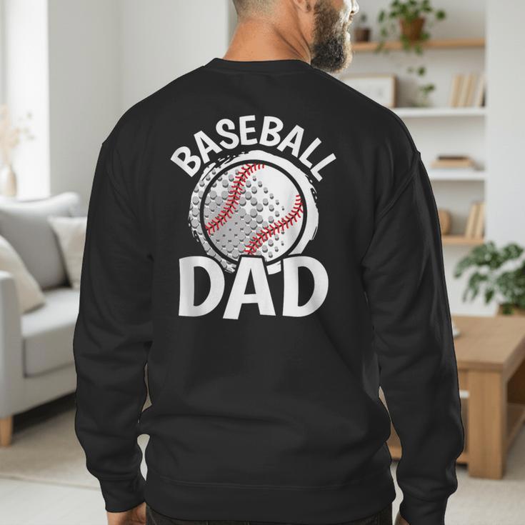 Baseball Dad Baseball Player Men Men's Sweatshirt Back Print Baseball Dad Baseball Player Men Men's Sweatshirt Back Print