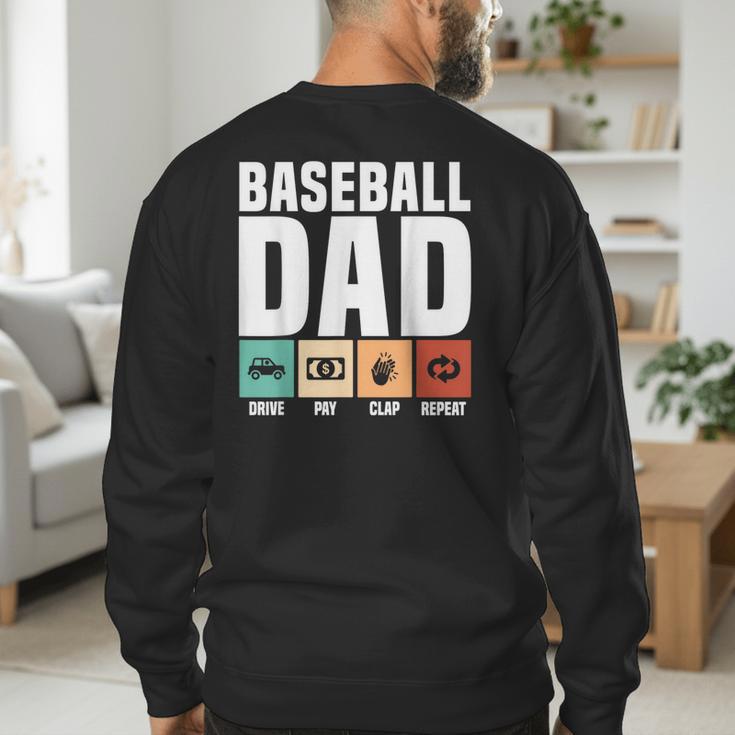 Baseball Dad Proud Little Slugger Father Humor Men's Sweatshirt Back Print Baseball Dad Proud Little Slugger Father Humor Men's Sweatshirt Back Print