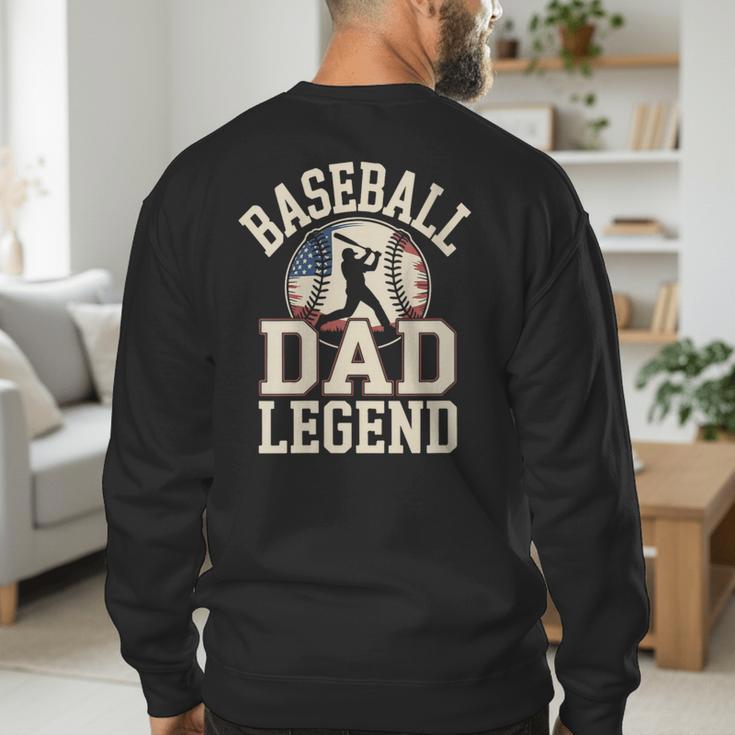Baseball Dad Retro American Flag Style Men's Sweatshirt Back Print Baseball Dad Retro American Flag Style Men's Sweatshirt Back Print