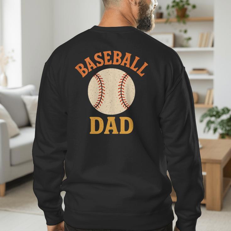 Baseball Dad Retro Vintage Father's Day Men's Sweatshirt Back Print Baseball Dad Retro Vintage Father's Day Men's Sweatshirt Back Print