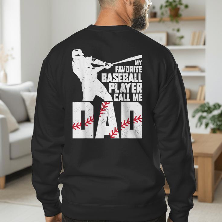 Baseball Dad Shirt Baseball Dad Fathers Day Men's Sweatshirt Back Print