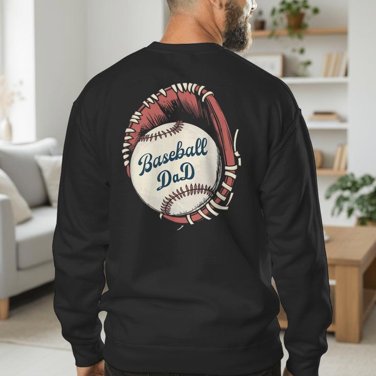 Baseball Dad Softball Glove And Ball Men's Sweatshirt Back Print