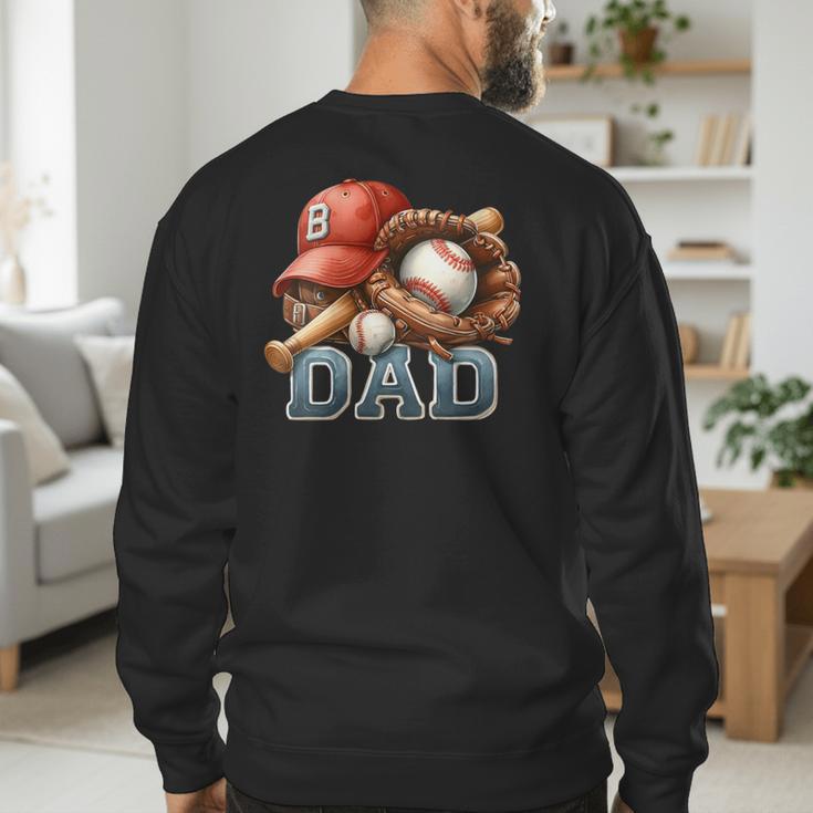 Baseball Dad Spectator Father's Day Game Day Youth Baseball Men's Sweatshirt Back Print Baseball Dad Spectator Father's Day Game Day Youth Baseball Men's Sweatshirt Back Print