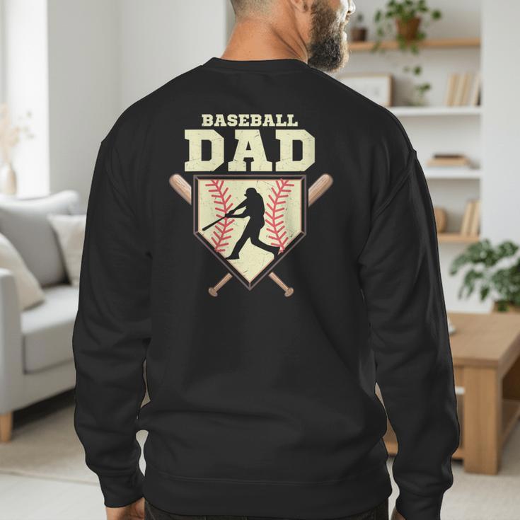 Baseball Dad Sport Fan Father Men's Sweatshirt Back Print Baseball Dad Sport Fan Father Men's Sweatshirt Back Print