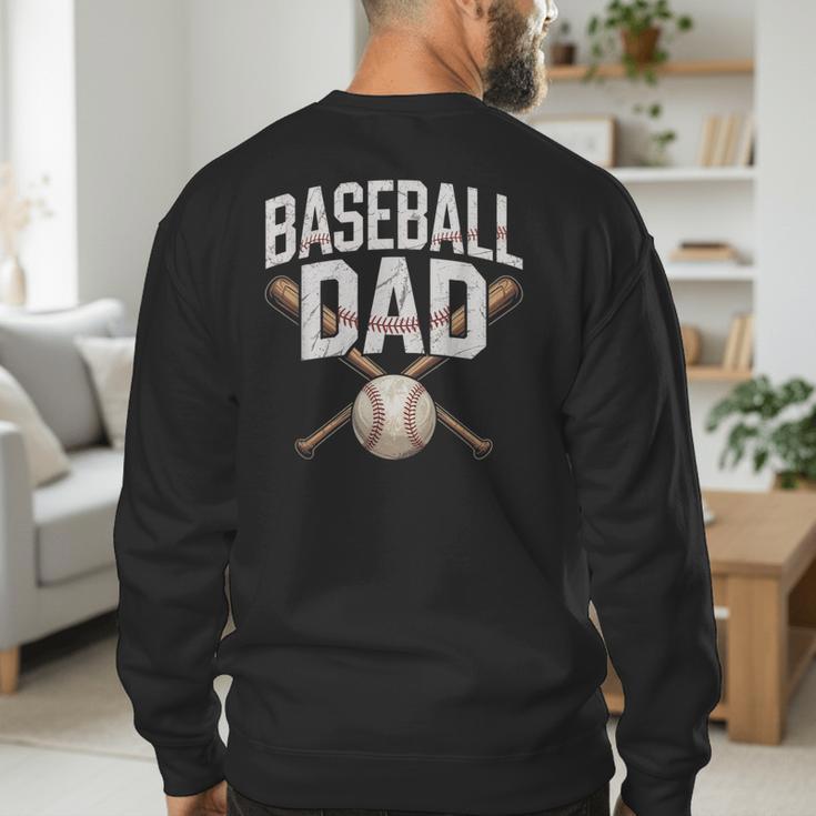 Baseball Dad Sport Father Outfit For Proud Papa Men's Sweatshirt Back Print Baseball Dad Sport Father Outfit For Proud Papa Men's Sweatshirt Back Print