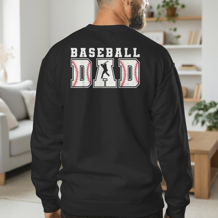 Baseball Dad Sport Happy Fathers Day Boys Kids Men's Sweatshirt Back Print Baseball Dad Sport Happy Fathers Day Boys Kids Men's Sweatshirt Back Print