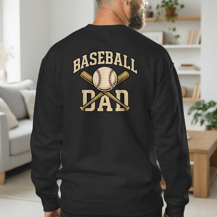 Baseball Dad Sports With Bats And Ball Graphic Men's Sweatshirt Back Print Baseball Dad Sports With Bats And Ball Graphic Men's Sweatshirt Back Print
