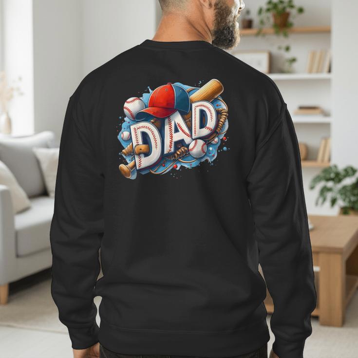 Baseball Dad Sports Fan Father Dada Men Baseball Fathers Day Men's Sweatshirt Back Print Baseball Dad Sports Fan Father Dada Men Baseball Fathers Day Men's Sweatshirt Back Print
