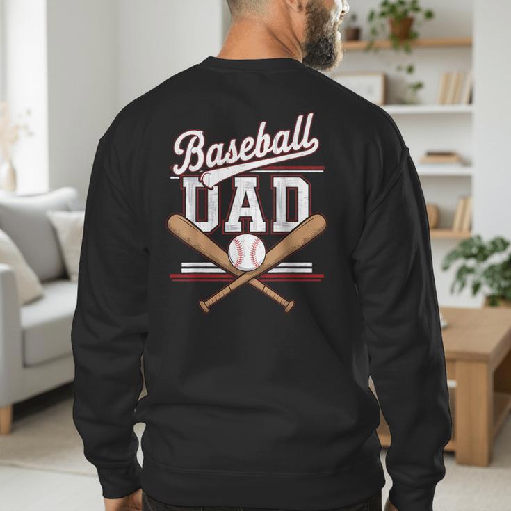 Baseball Dad Sports Lover Father's Day Father In Law Men's Sweatshirt Back Print Baseball Dad Sports Lover Father's Day Father In Law Men's Sweatshirt Back Print
