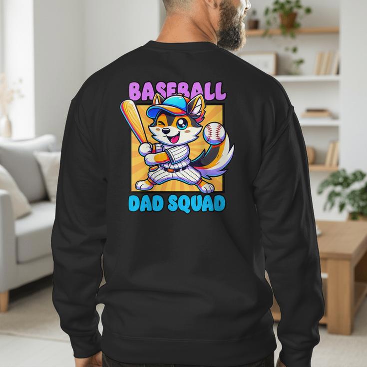 Baseball Dad Squad Fox On The Bat Men's Sweatshirt Back Print